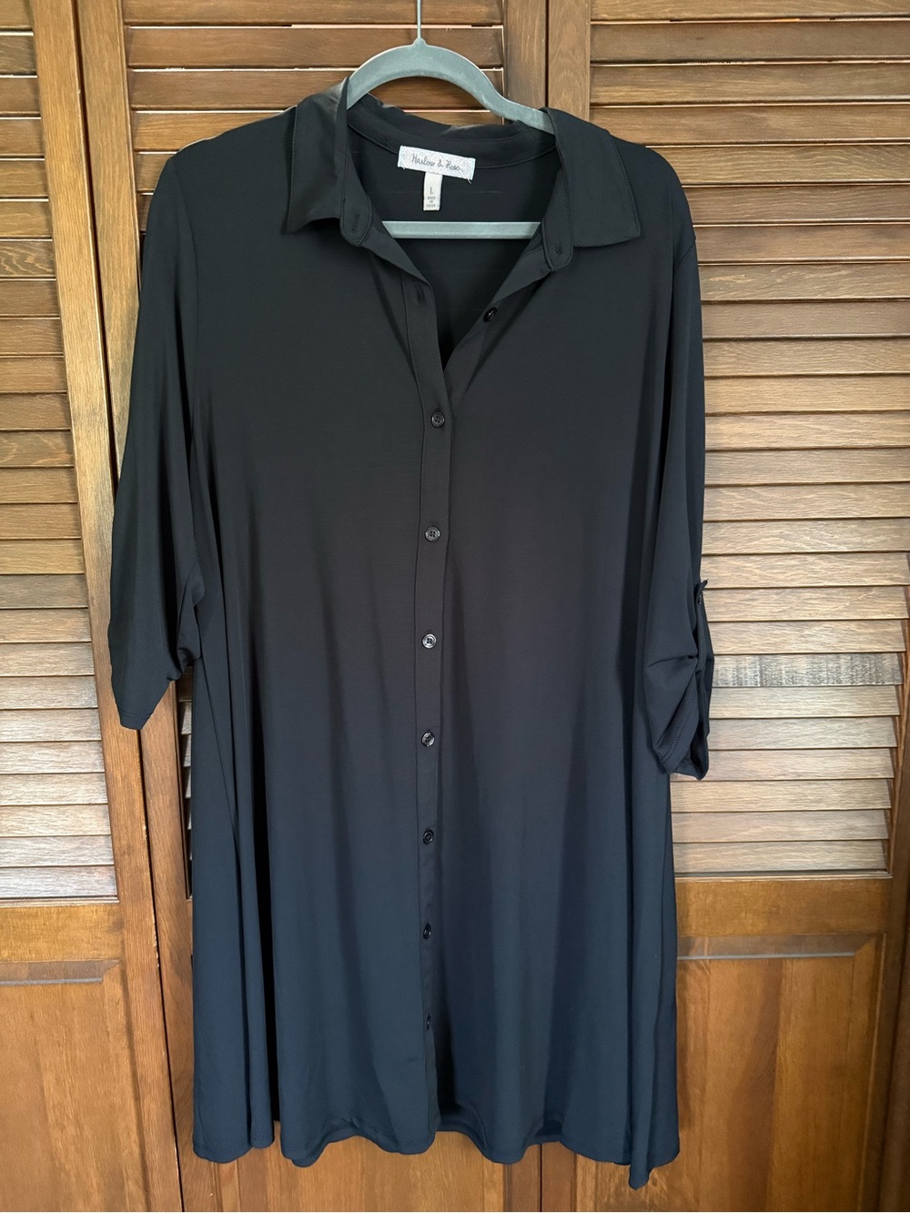 Black Midi Shirt Dress by Melissa & Doug